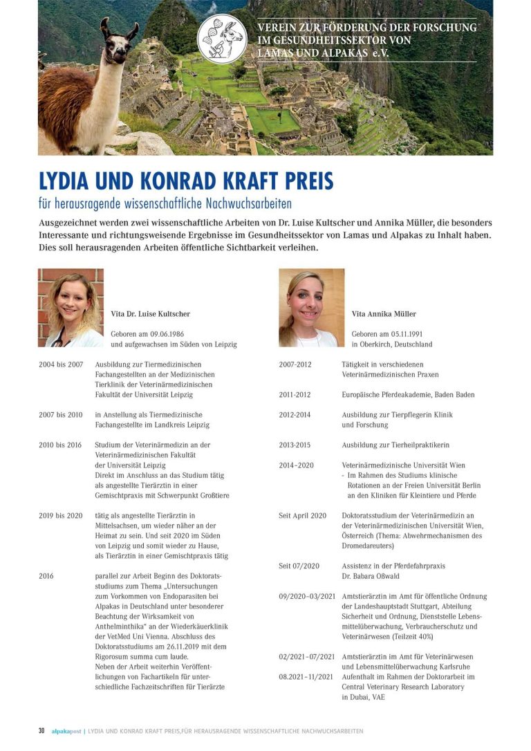 Eine Kopie des Berichts zur Vergabe des Lydia und Konrad Kraft Preises